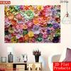 2D Bright Paper Flower Wall Backdrop, Colorful Floral Background