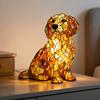 Лампа-собака из витражного стекла, питание от USB, ретро, полимерная, радужная собака, настольная лампа, милый щенок, светодиодный ночник для спальни, рабочего стола, домашнего декора, подарок для любителей собак