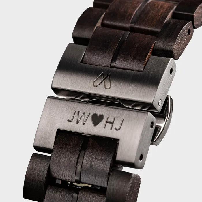 Деревянный ремешок для Apple Watch 38/40/42/44 мм Черный Совместим с SE/6/5/4/3/2/1