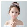 Детская корона тиара принцесса маленькая девочка розовая подарок на день рождения корейский стиль милая повязка на голову хрустальная корона