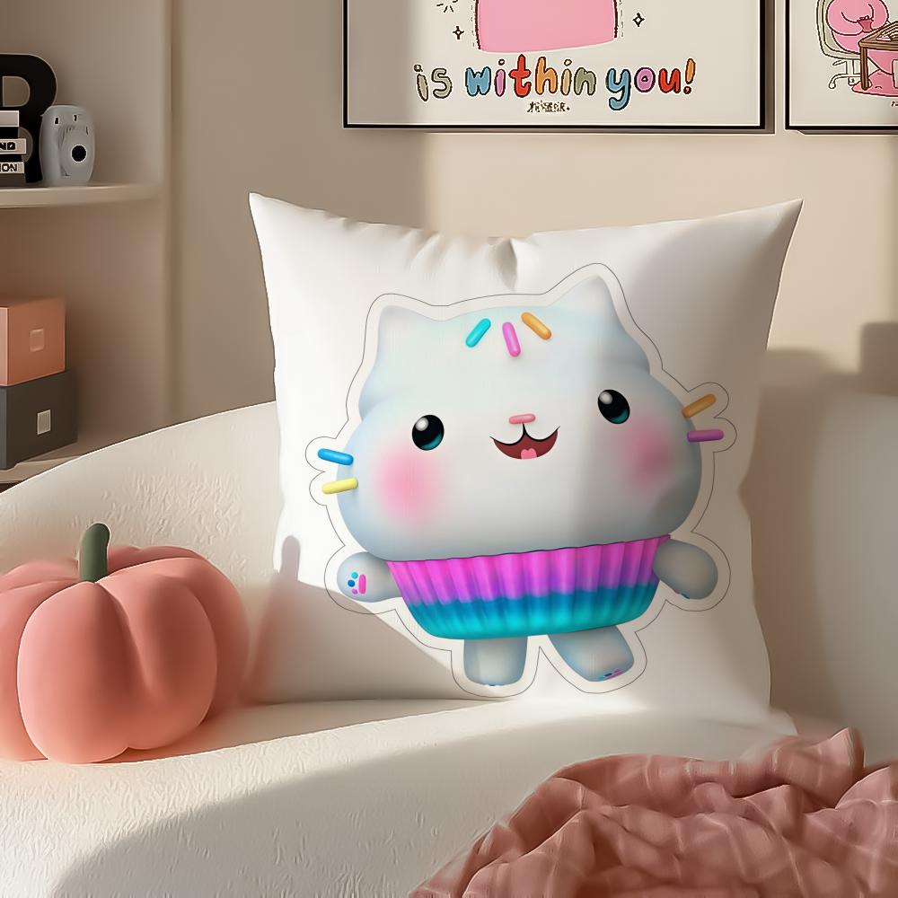 Игривый детский мультфильм Кукольный домик Габби Наволочка Подушка Короткий плюш Невидимая молния Комната Диванная наволочка