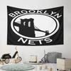 Brooklyn Nets Logo with Bridge Design Pattern Wall Hanging Tapestry Decorative Tapestry Home Decor for Bedroom and Living Room