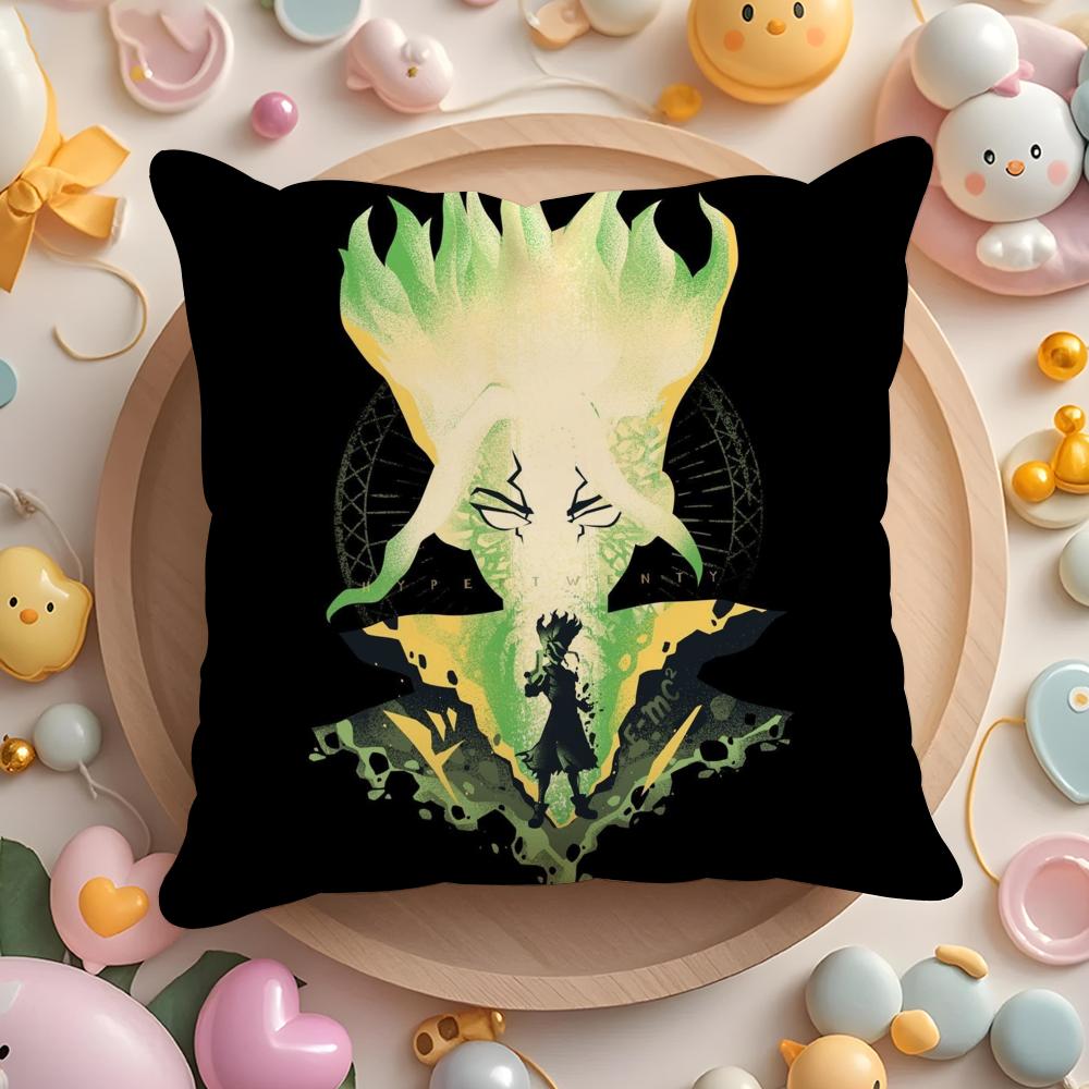 DDrstone Anime Cushion Cover Plush Fabric Soft DoubleSided Printed Sofa Warm Winter Home Gift Pillow Cover