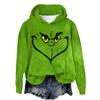 Women's Hooded Long Sleeve Christmas Printed Flannel Top Hooded Sweatshirt