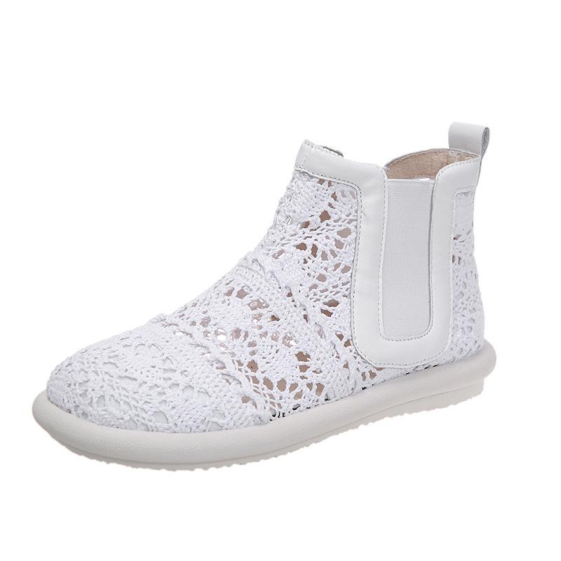 Мода Горячие Продажи 2025 Новые Комфорт Мода Женские Дышащие Сетчатые Летние Туфли Кружево Ходьба Неглубокие Новые Однотонные Нескользящие Повседневные Туфли