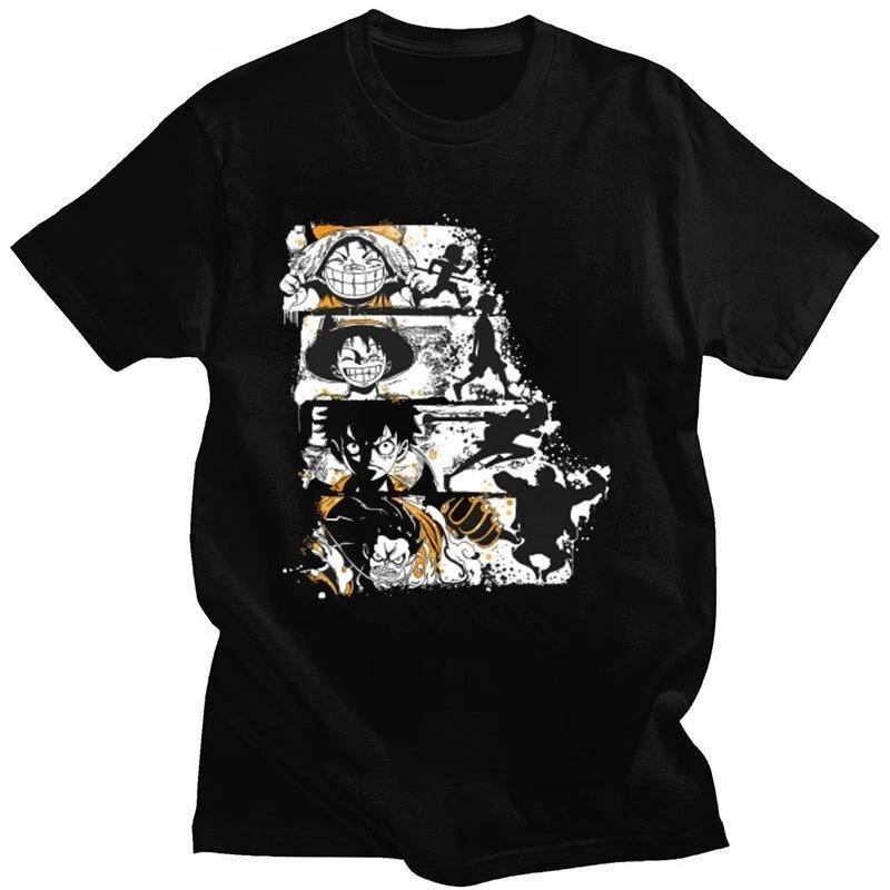 One Piece Luffy Cosplay Anime T-Shirt Shirt Undershirt Costumes Cotton Black