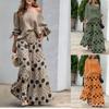 Модные образы High Street Комплект из 2 предметов Сексуальная блузка однотонная с диагональным вырезом + Комплекты с широкими брюками Элегантный женский костюм с принтом в горошек