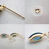[New] K18 London Blue Topaz Diamond Marquise Earrings [i6-2]
