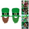 St Patrick Day Celebration Beard Hat Festival Theme Party Green Cowboy Hat Shamrock Clover Top Hat Irish Accessories