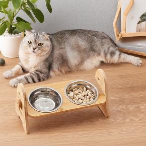 Elevated Adjustable Dog Bowl Stand With 2 Stainless Steel Bowls Raised Pet Feeder For Small Puppies Cats Non Slip Sturdy Feeding