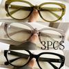3Pcs Transparent Large Myopia Glasses Ultralight Square Frame Anti-Blue Minus Eyeglasses Retro Prescription Eyewear