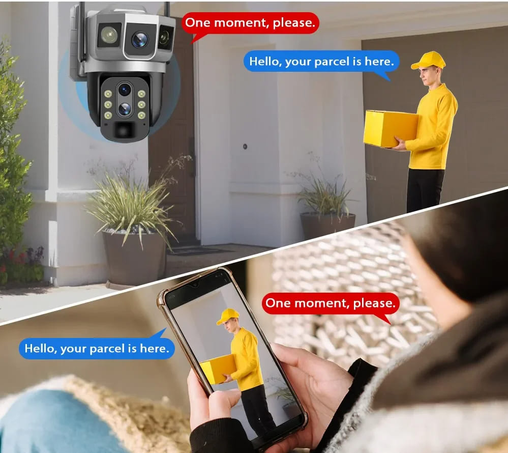 12MP 3 Lens 4G Solar Camera SIM Card Network 10X Zoom Smart Home Securiry Protection 6K Night Vision IP Video Surveillance CCTV Cameras