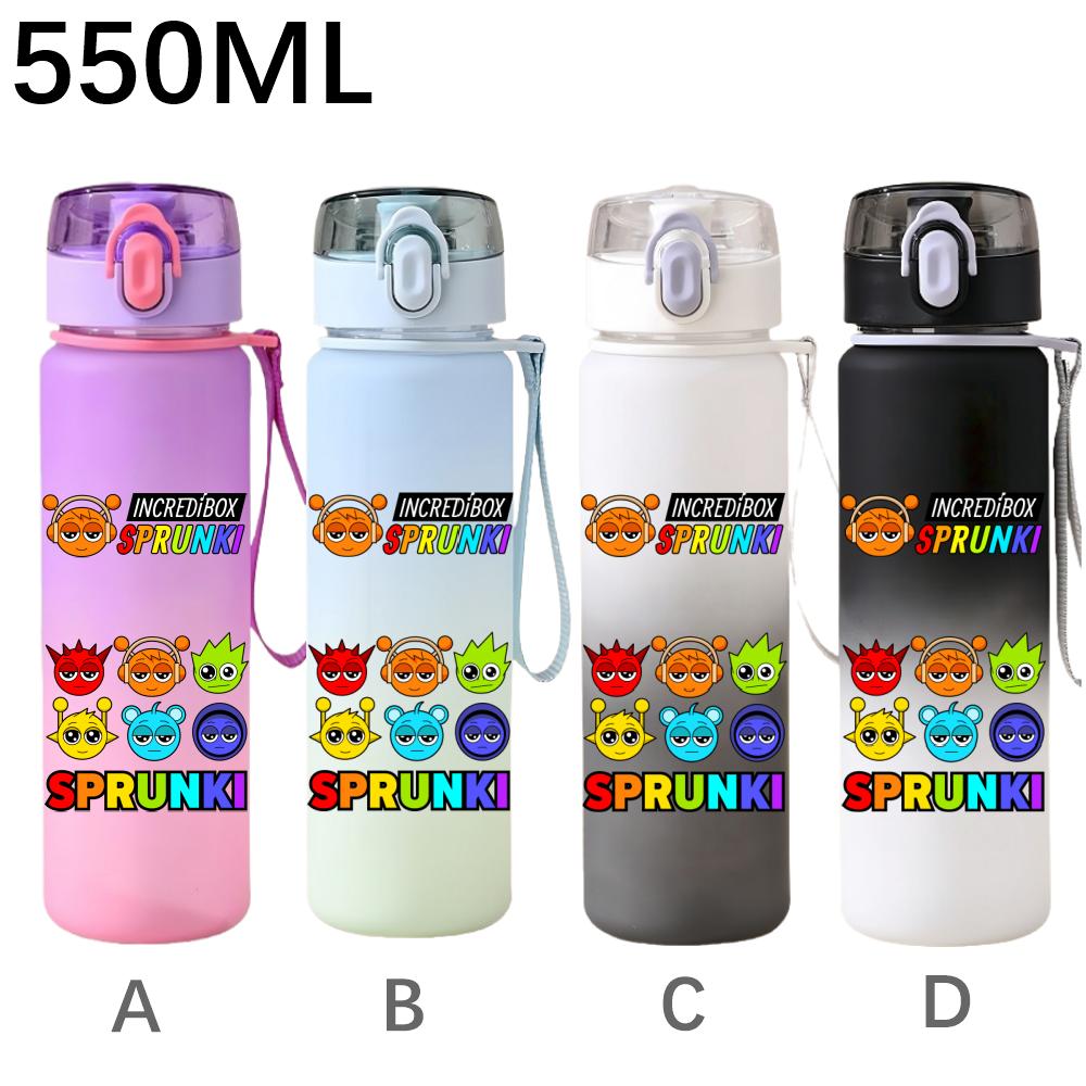 High Quality 550ml Game Sprunki Gradient Sports Water Bottle Cartoon Leak-proof Portable Drinking Bottles Outdoors Sports Fitness Water Cup