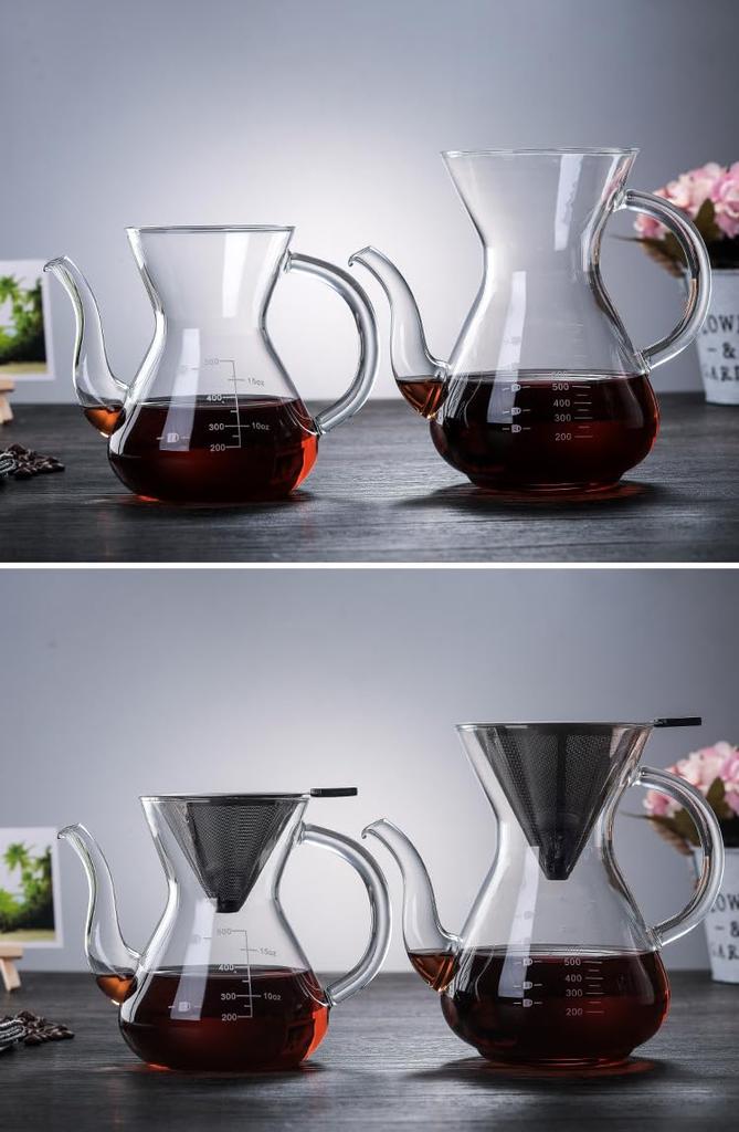 Кофейный сервер Gugrida, капельный кофейный сервер, ручной капельный кофейный сервер, устойчивый к жаре и холоду, материал из высокоборосиликатного стекла, устойчивый к воздействию, (Клюв 800мл)