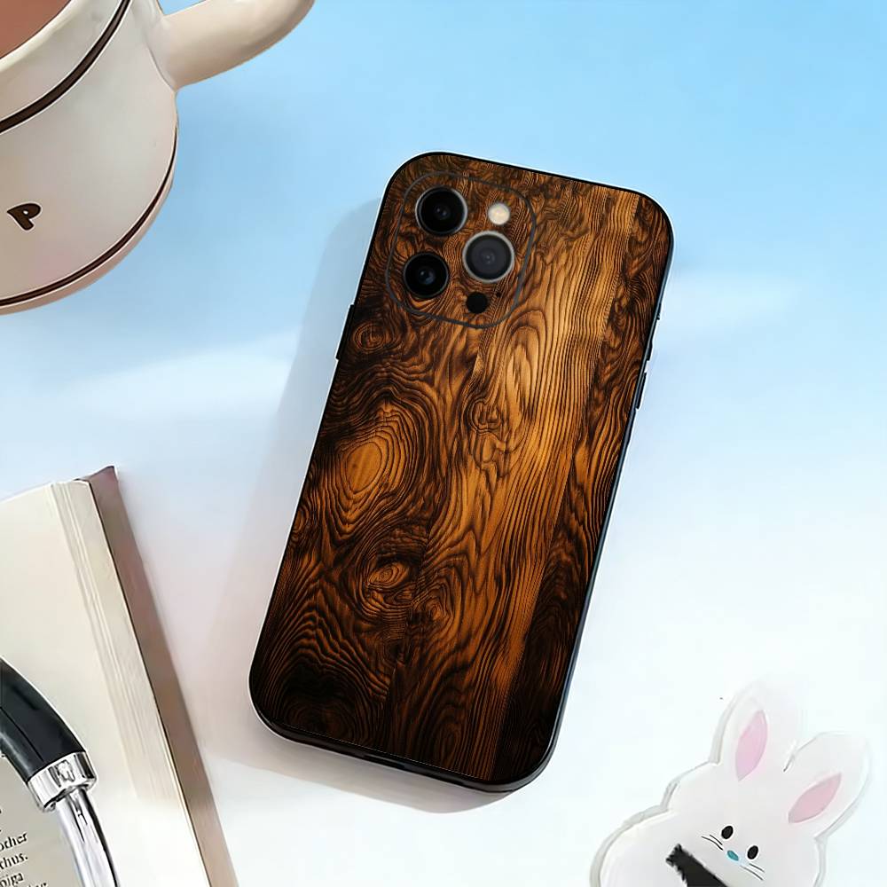 N-Натуральное дерево Чехол для телефона Силиконовый Мягкий Для IPhone 17 16 15 14 13 12 11 X XR Plus Pro Max Plus