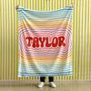 Rainbow Personalized Blanket Name Blanket Customized Blanket With Name Flannel Blankets And Throws Color Soft Flannel Blanket