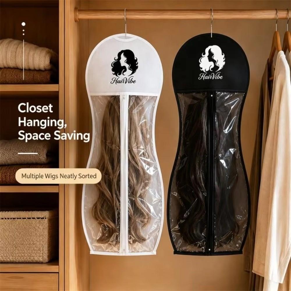 Transparent Wig Storage Bag PEVA Wig Organizer New Hanging Wig Bag Wardrobe Organization