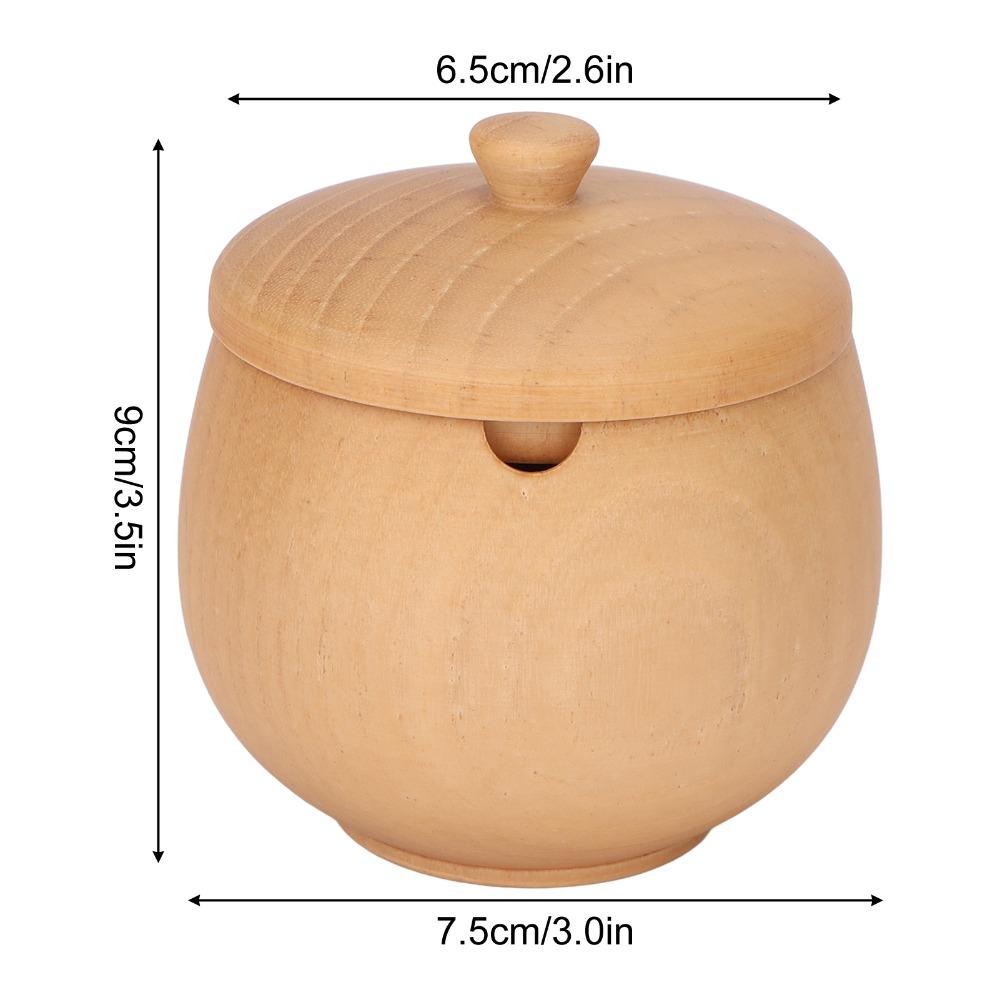 150ml Condiment Container Pot Wood/Brown/Black Seasoning Storage Box Condiment Storage