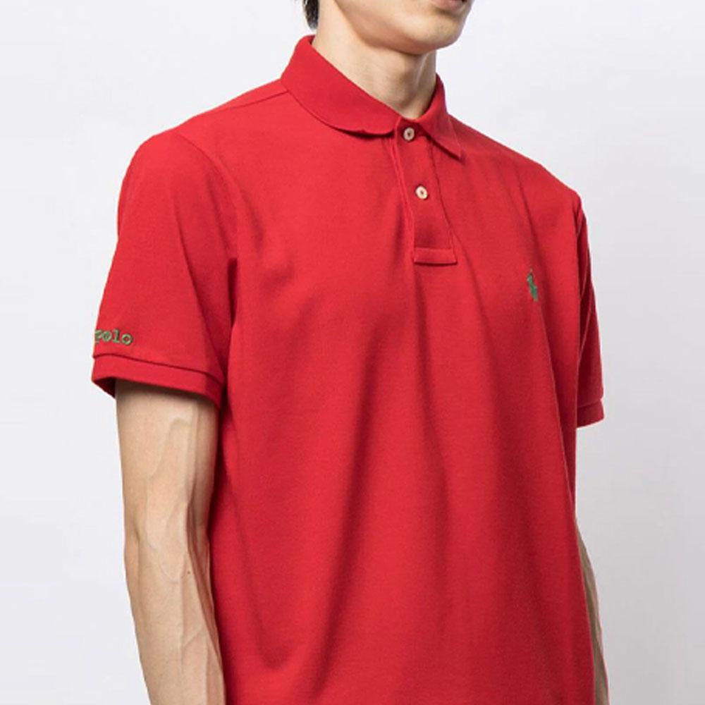 Polo Ralph Lauren Polo Shirts Men's Red Polo Collar Moderate Straight Fit 710804077-015