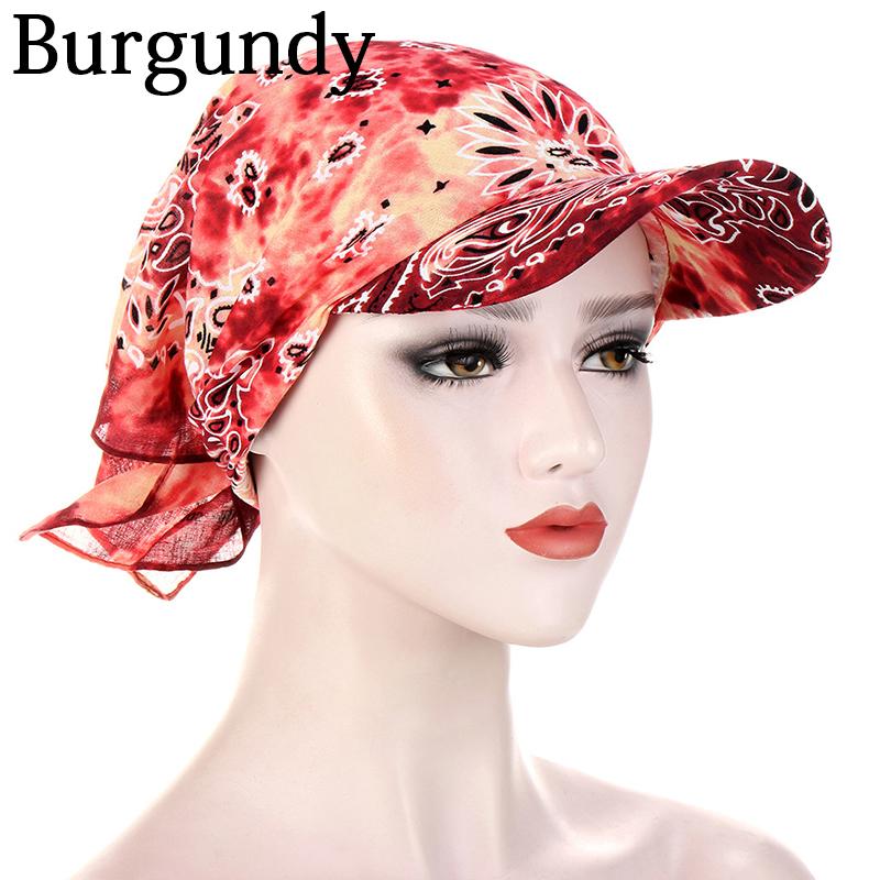 1PC Leisure Sunscreen Hedging Cap Peaked Cap Printed Bandana Scarf For Women Men Outdoor Supplies EMA