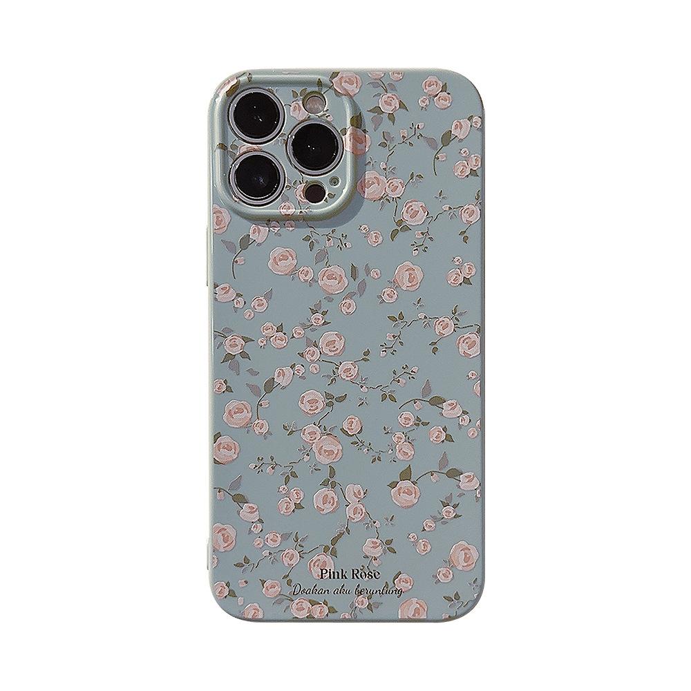 Korean Retro Floral Iphone15 IPhone 13 Original 11 Silicone 12 Soft 14 Promax Suitable for 16