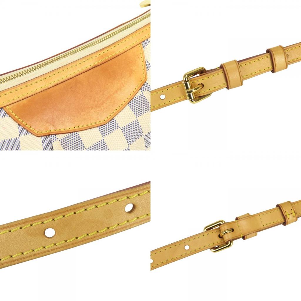 Used LOUIS VUITTON Shoulder Bag Siracusa PM N41113 Damier Azur/Nume leather white Everyday use