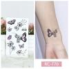Women Sexy Temporary Tattoo Stickers Black Roses Pattern Full Flower Design Used for Arm Body Art Big Large Fake Tattoo Stickers