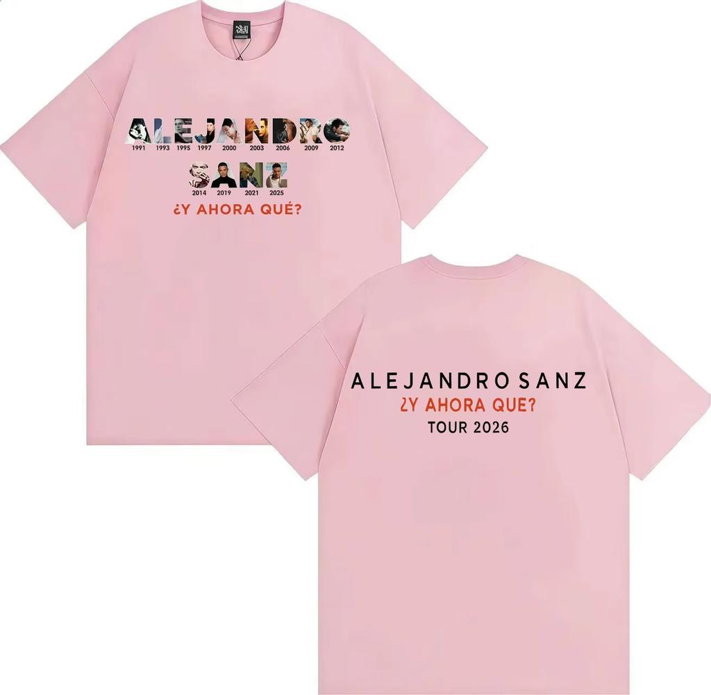 Trendy Graphic Tops Singer Alejandro Sanz 2026 Spring summer Print Tee AestheticTshrit Mens Women Tees Casual Short Sleeve