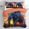 Animal Elephant 3D Print Pattern 2 Piece Bedding Set with Pillowcase All Season Quilt Duvet Cover with Zipper for Kids Adults