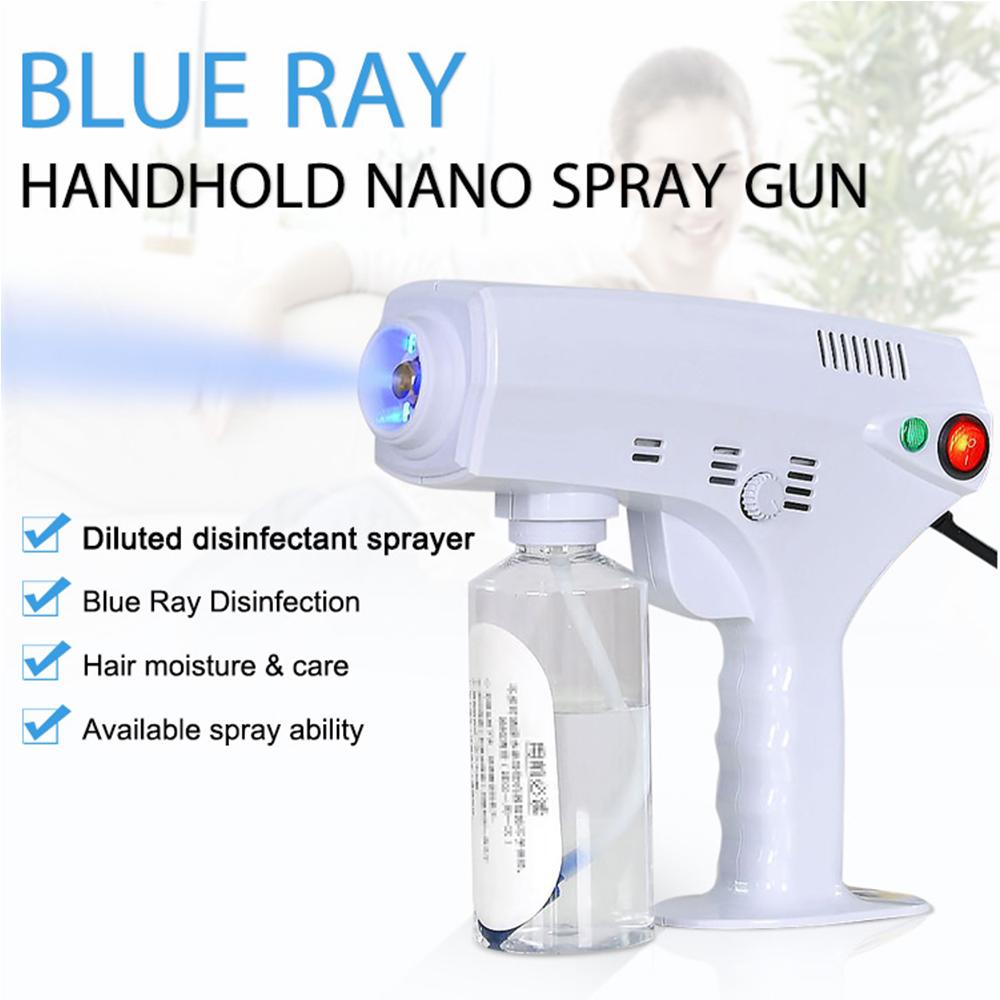 Портативный паровой пистолет Nano Steam Gun Hair Care Hydration Sprayer Hot Dyeing Care Blue Micro Mist Machine Spray Gun Hair Steamer Trigger