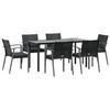 VidaXL 7-piece Garden Dining Set Cushions Braided Resin Steel 3186996