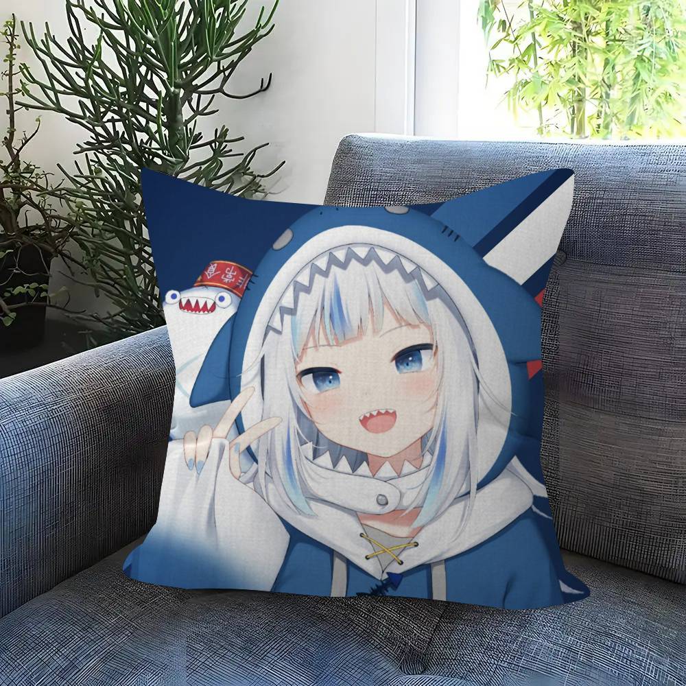 Anime Gawr cute Gura Personalized Pillow Cover Kids Bedroom Wild Party Decor Pillowcase kid Birthday shower Gift