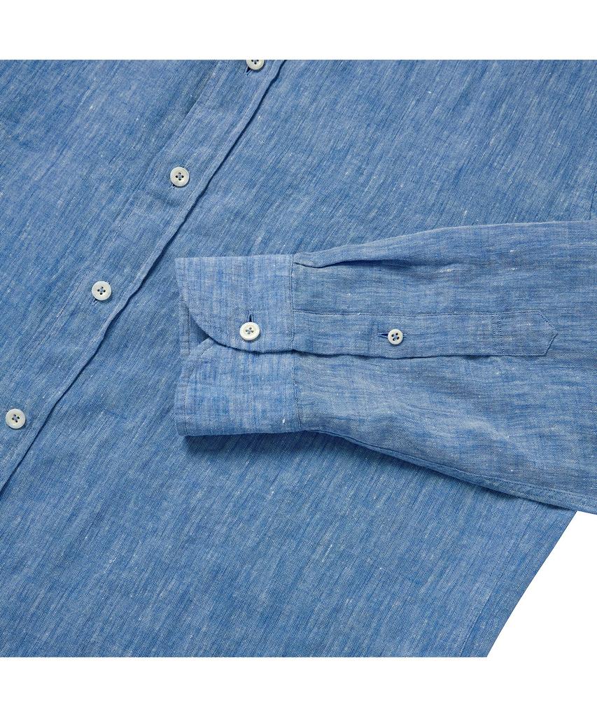 PRODESHIRT [Обычный] L-420 Премиальная рубашка из льна и хлопка (Ocean Blue)