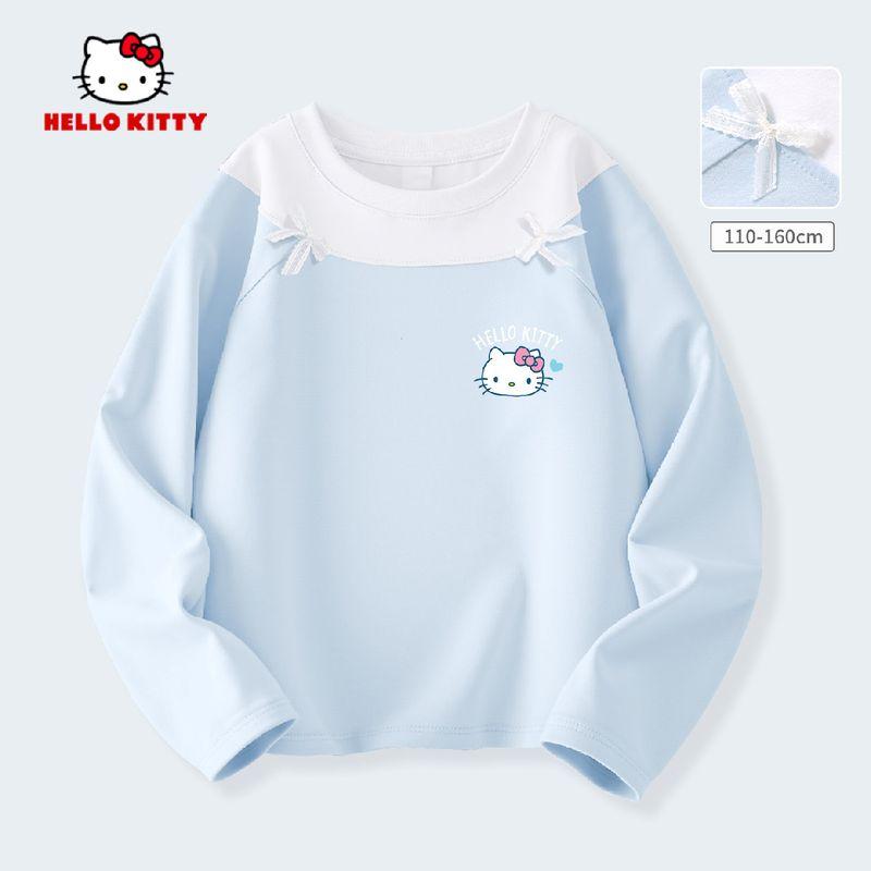 Длинный рукав для девочек Hello Kitty, Весна и Осень 2026, Новый стиль, Стильный топ с длинным рукавом для девочек