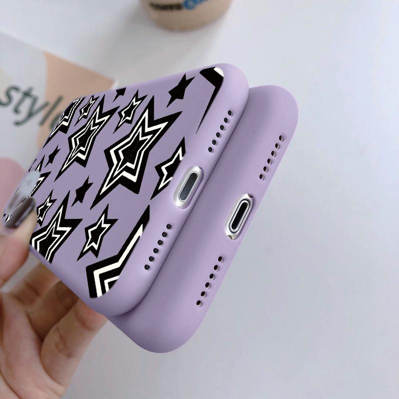 Мягкий силиконовый чехол с классным принтом звезд для Samsung A55 A35 M35 S24 Xiaomi Redmi Note 13 Pro 14 Poco C65 iPhone Huawei Honor Realme Camera Противоударный чехол