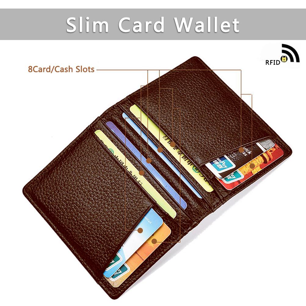 Leather Credit Card Case Ultra Thin Card Holder Protective Card Wallet with ID Window