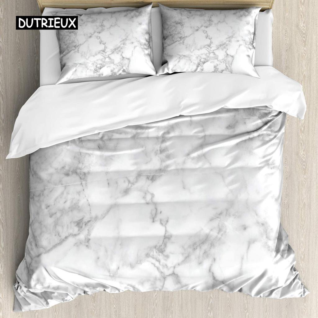 Мраморный пододеяльник Черное мраморное постельное белье Черное белое золото Абстрактная мраморная текстура Полиэстеровый пододеяльник Двуспальный размер Queen King Size