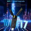 6500Mbps WiFi 7 USB Adapter BE6500 2.4G&5.8G&6GHz Wireless Network Card 802.11be Free-Drive WiFi Adaptador for Win 10/11