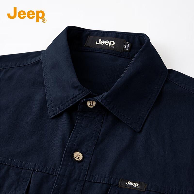 Jeep Мужская повседневная рубашка с длинным рукавом из чистого хлопка