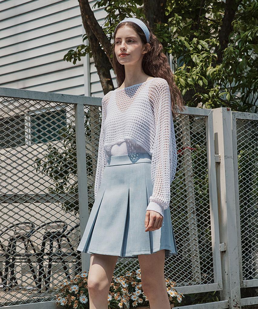 Zero Street [2 Colors] Light Pleated Skirt