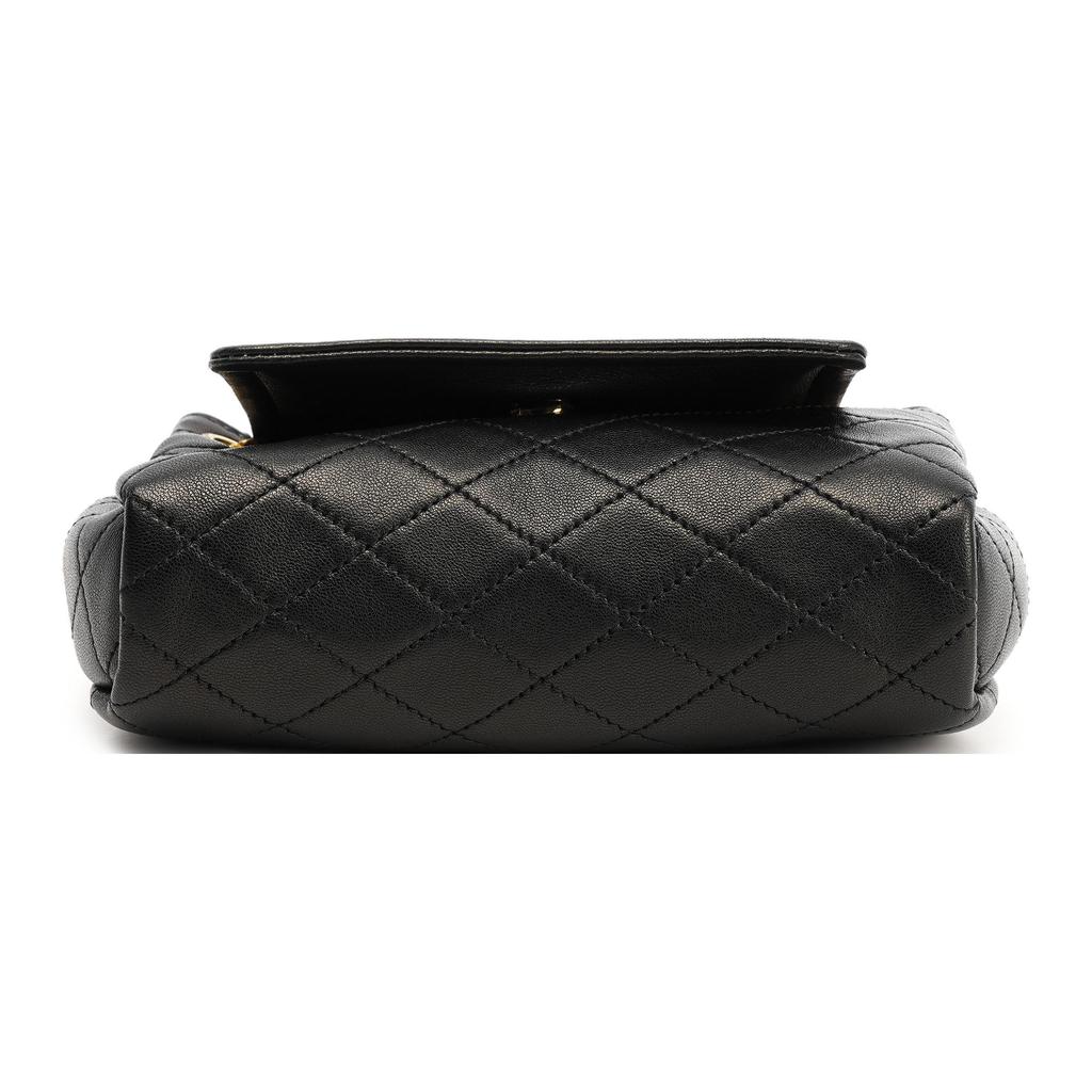 Saint Laurent Ysl Nolita Gold Logo Quilted Chain Leather Crossbody Bag Mini Women bags Black 672738-1EL07-1000