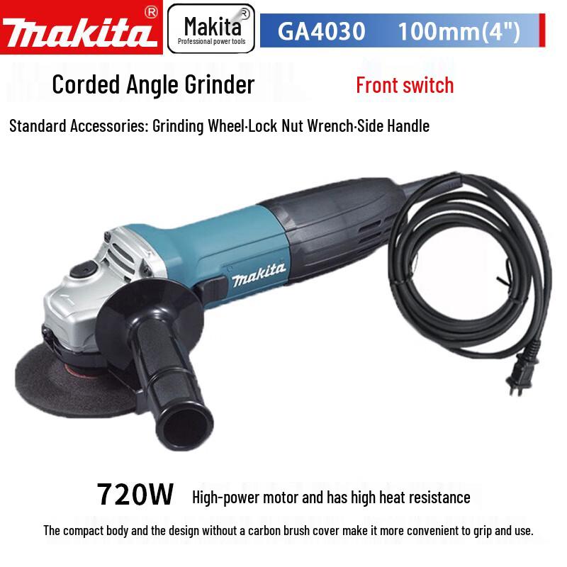 Углошлифовальная машина Makita 720 Вт 100 мм, штекер CN (адаптер в комплекте)