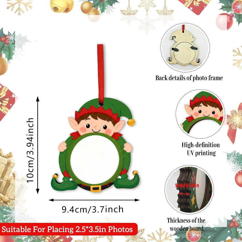 Bulk Set Christmas Photo Frame Hanging Rope DIY Pendant Decoration For Dinner Party
