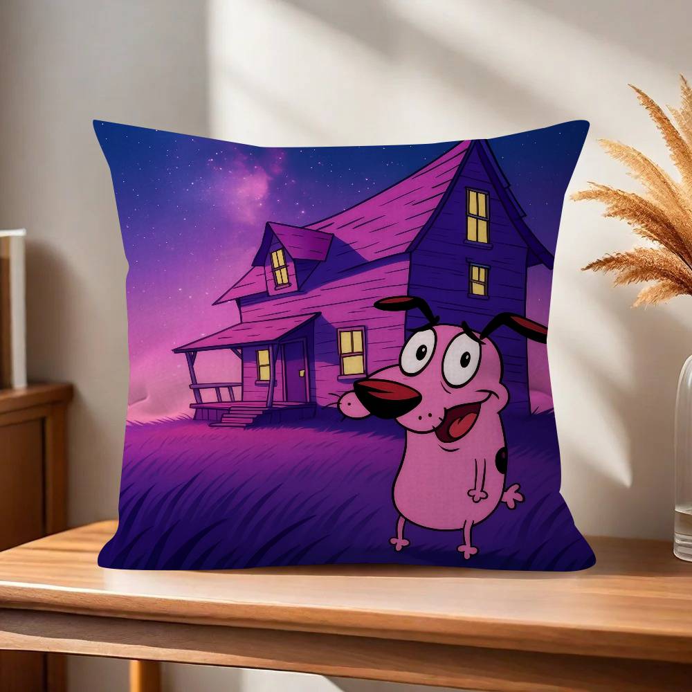 Movie CCourage Cowardly Dog Pillow Gift Home Office Decoration Pillow Bedroom Sofa Car Cushion CoverPillow Case
