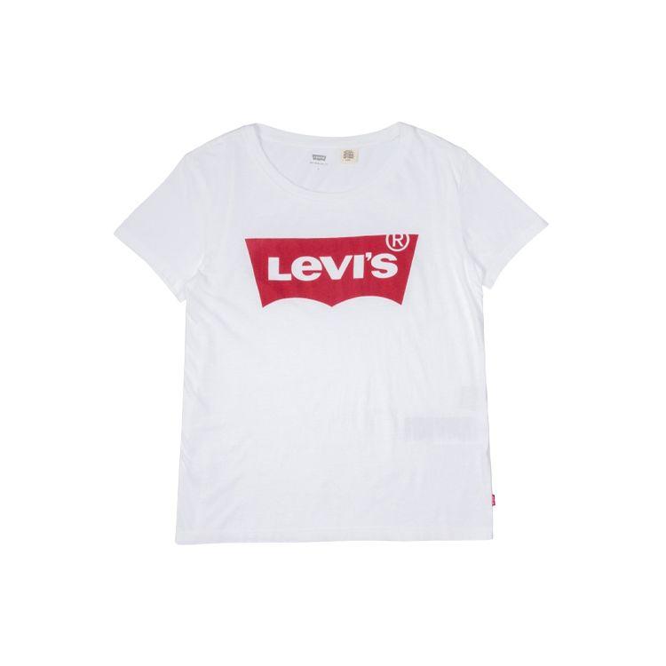 Levis Logo Print Round Neck T-Shirt Women Tops White 17369-0053