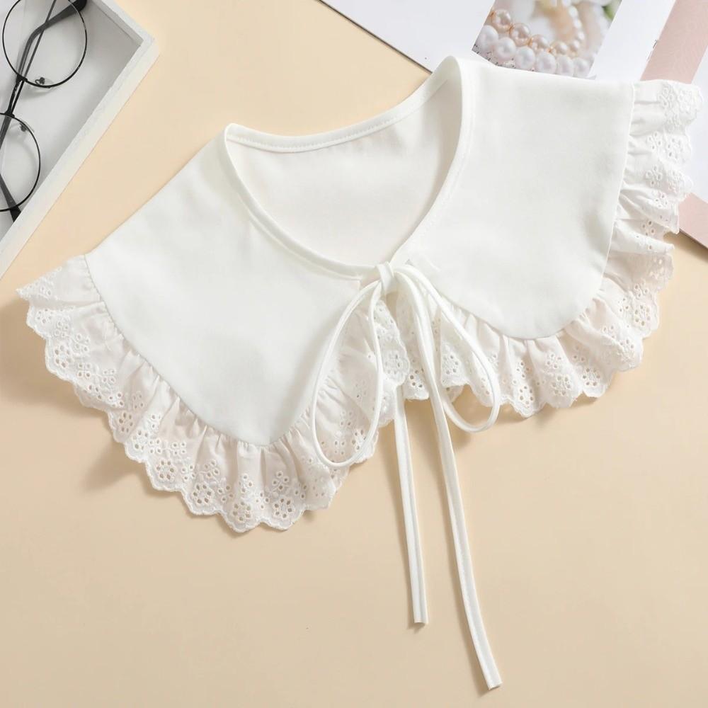 Elegant Detachable Collar Sweet Ruffled Shawl Fashion Blouse Shoulders Fake Collar All Matching