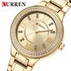CURREN New Fashion Women Watch Top Brand Luxury Ladies Girl Wristwatch Gold Stainless Steel Bracelet Classic Female Clock 9004