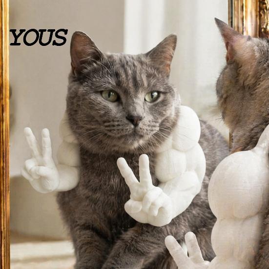 Костюм кота для социальных сетей, смешные мускулистые лапы, 3D-печать, забавный кошачий косплей, фотоаксессуары для домашних животных, крепление на плечо, для кошек, маленьких собак