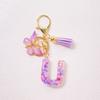 Able Purple Letter Keychain Sequin Butterfly Tassel Pendant Keychain Exquisite Backpack Decoration Accessories Gifts