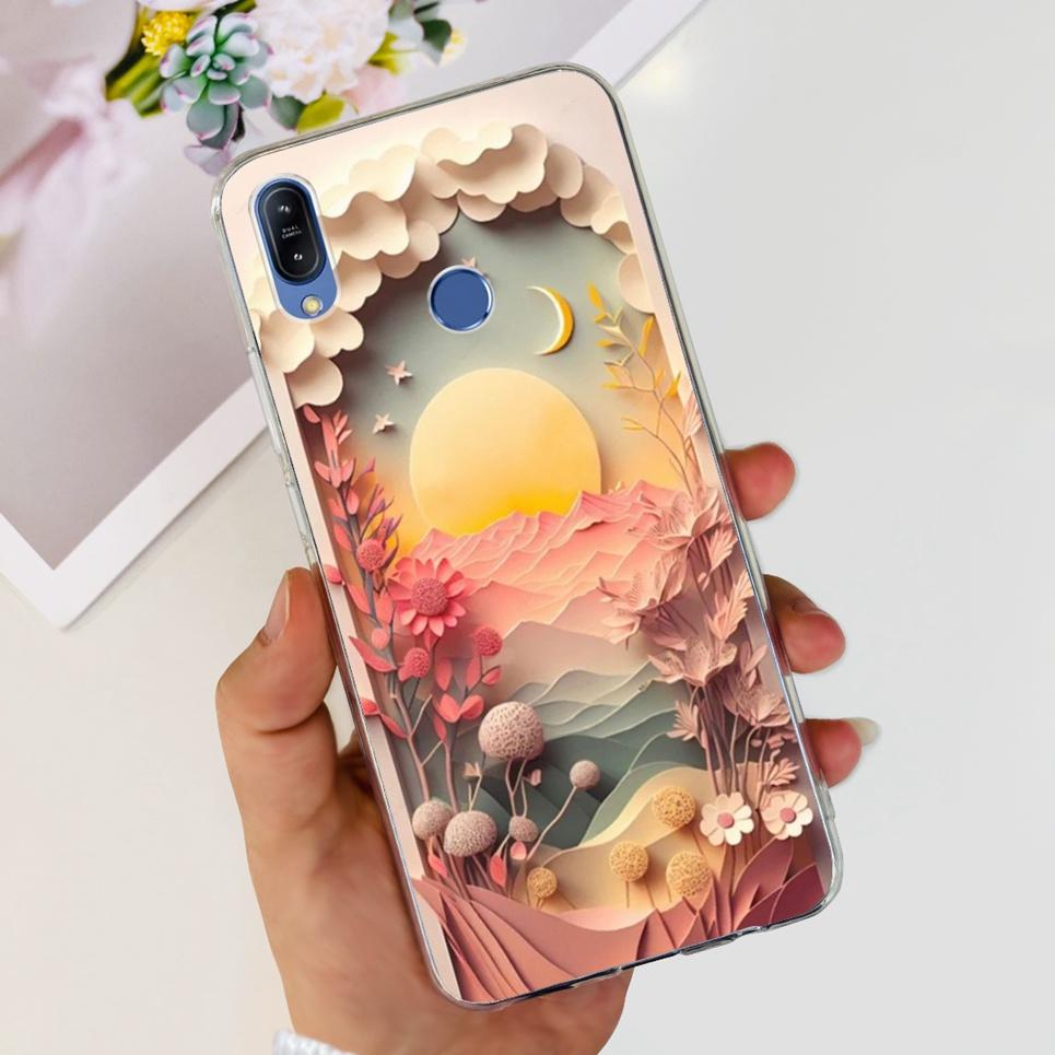 For Asus Zenfone Max (M2) ZB633KL / Max Pro M2 ZB631KL Case Cartoon Girly Flower Cartoon Design Clear Soft Silicone Back Cover